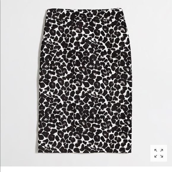 J Crew Factory Leopard Jacquard Pencil 